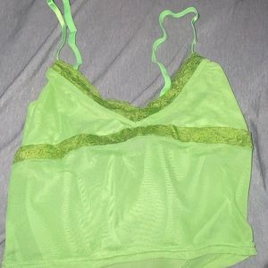 Green mesh cami top